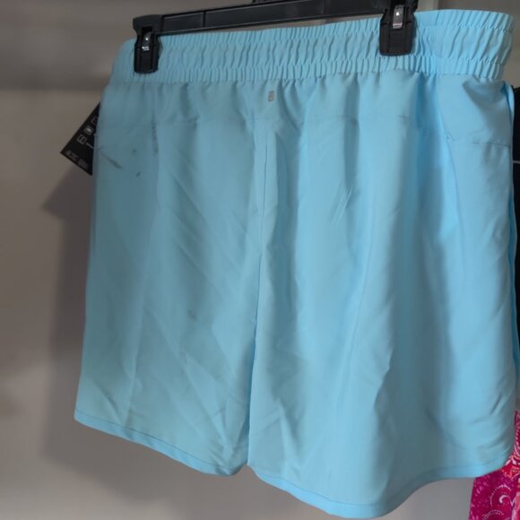 SOILED Ideology Women Elastic Waist Drawstring Swim Short Blue Sz XL $40 10HL145 - Picture 2 of 3